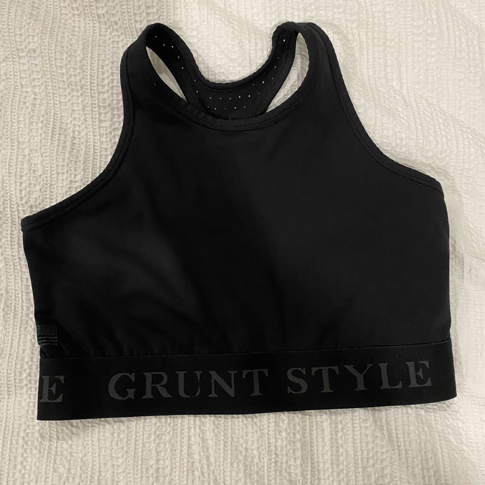 Grunt Style Black Performance sports bra size L